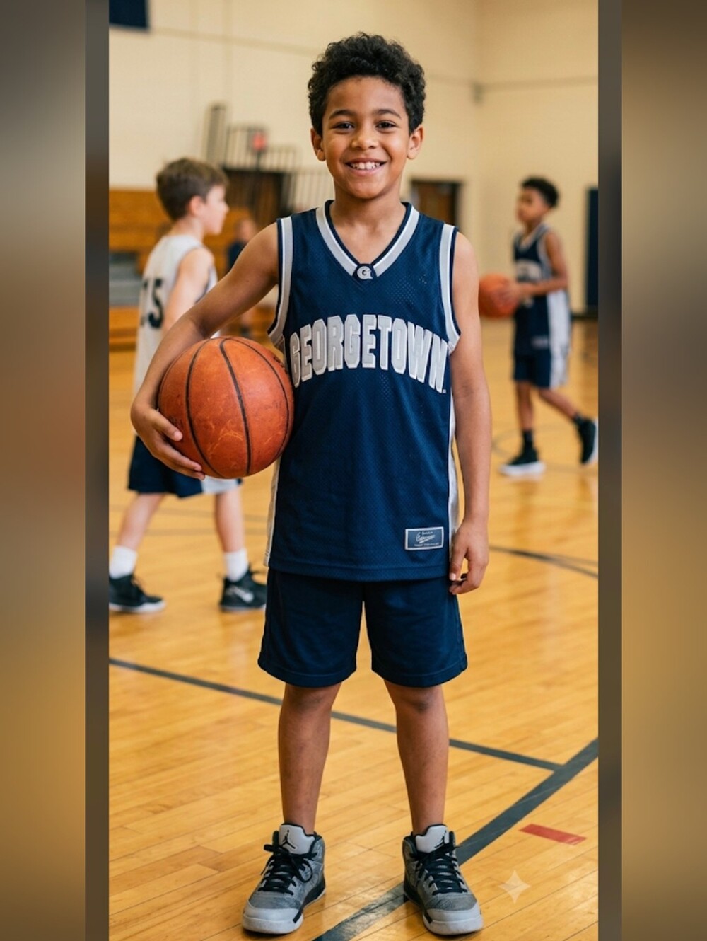 Georgetown Youth Basketball Jersey - Blue/Gray #34